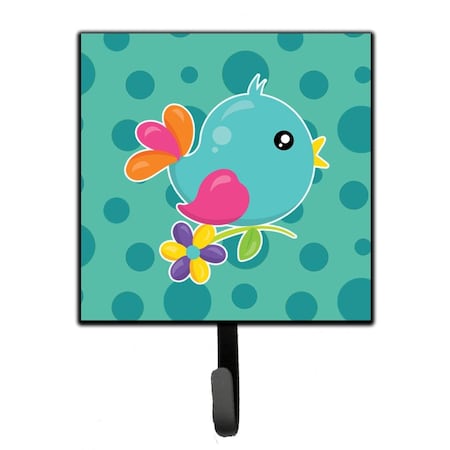 Jensendistributionservices Bird on Teal Polkadots Leash or Key Holder MI1656101